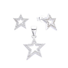 Cargar imagen en el visor de la galería, Juego de Estrellas con Circones en Plata 925