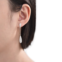 Cargar imagen en el visor de la galería, Zarcillos Largos de Gota con Circones en Plata 925