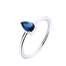 Cargar imagen en el visor de la galería, Anillo de Gota Azul en Plata 925