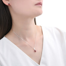 Cargar imagen en el visor de la galería, Juego de Gota Rojo 7x9mm en Plata 925