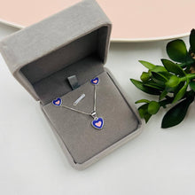 Cargar imagen en el visor de la galería, Juego de Corazón Esmaltado Morado en Plata 925