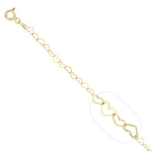 Cargar imagen en el visor de la galería, Cadena de Corazones de Plata 925 con Baño de Oro