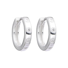 Cargar imagen en el visor de la galería, Argollas Huggies 12mm C@rtier con Punto Luz en Plata 925
