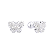 Cargar imagen en el visor de la galería, Zarcillos de Rosca de Mariposa en Plata 925
