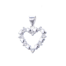 Cargar imagen en el visor de la galería, Cadena con Dije de Corazón con circones blancos en Plata 925
