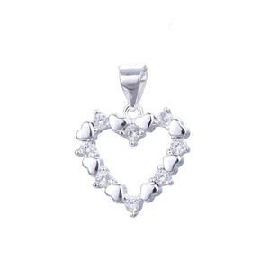 Dije de Corazón con circones blancos en Plata 925