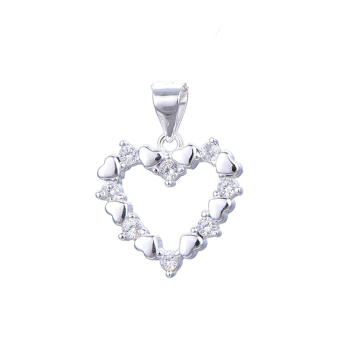 Dije de Corazón con circones blancos en Plata 925