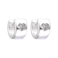 Cargar imagen en el visor de la galería, Argollas Huggies 10mm con Punto Luz en Plata 925
