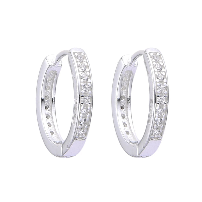 Argollas Huggies Modelo Vivian 12mm en Plata