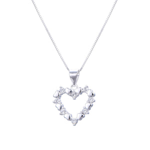 Cadena con Dije de Corazón con circones blancos en Plata 925