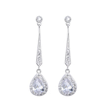 Cargar imagen en el visor de la galería, Zarcillos Largos con Gota en Plata 925
