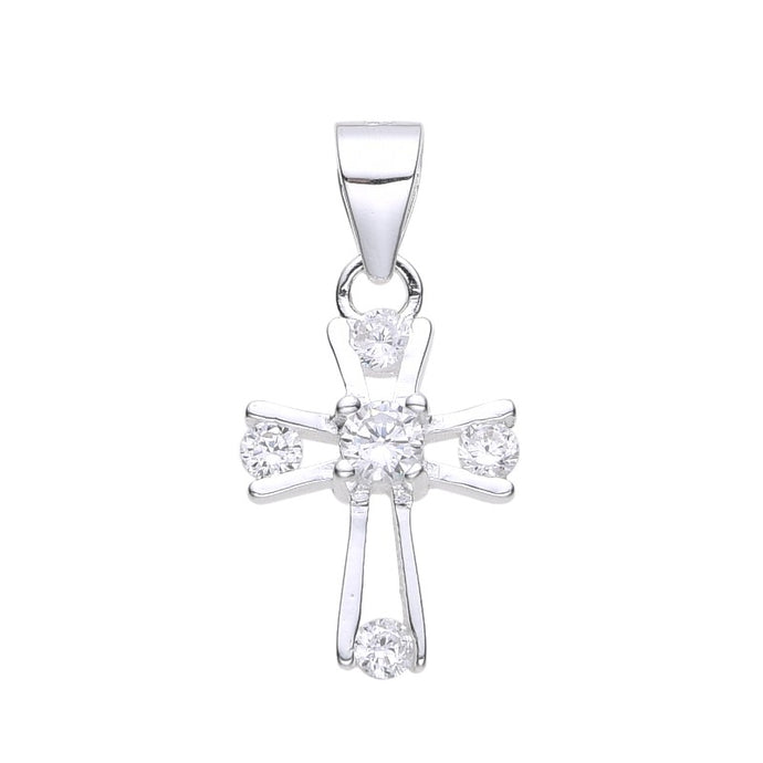 Dije de Cruz con Circones en Plata 925
