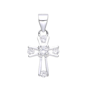 Cadena con Dije de Cruz con Circones en Plata 925