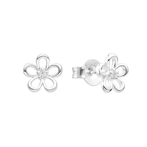 Zarcillos de Flor en Plata 925