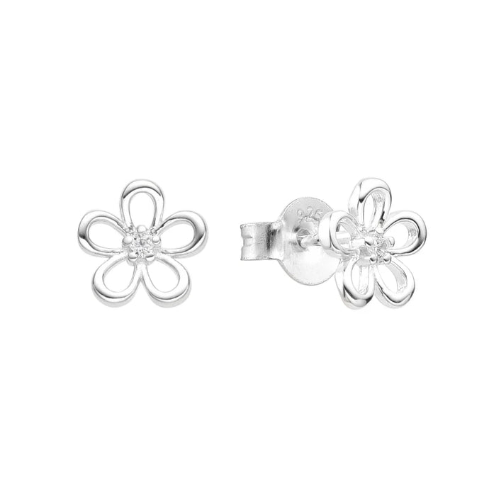 Zarcillos de Flor en Plata 925