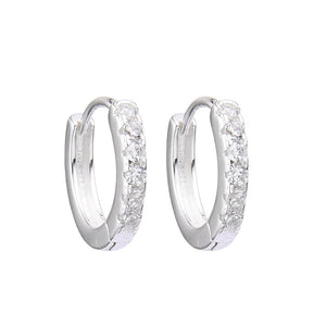 Argollas Huggies Modelo Lea 12mm en Plata 925