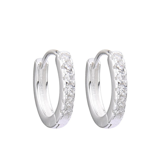 Argollas Huggies Modelo Lea 12mm en Plata 925