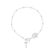 Cargar imagen en el visor de la galería, Pulsera Rosario Virgen de La Milagrosa 19cm en Plata 925
