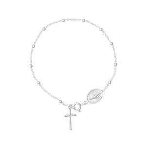 Pulsera Rosario Virgen de La Milagrosa 19cm en Plata 925