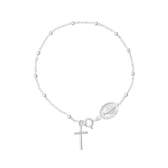 Pulsera Rosario Virgen de La Milagrosa 19cm en Plata 925