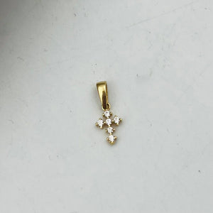 Dije de Cruz con Circones en Oro 18k