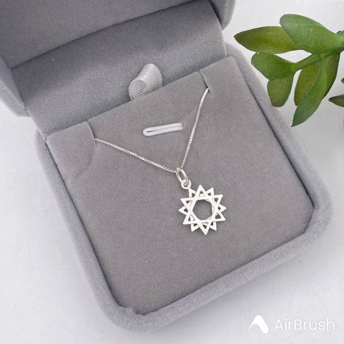 Cadena con Dije de Estrella 12 Puntas en Plata 925