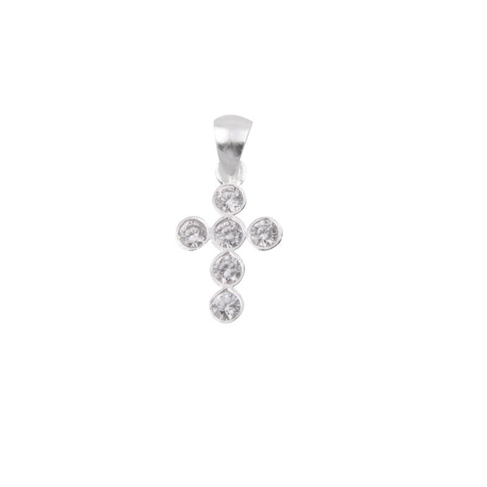 Dije de Cruz Punto Luz en Plata 925