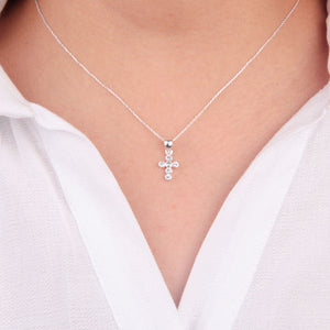 Cadena con Dije de Cruz Punto Luz en Plata 925