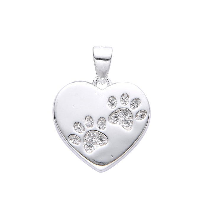 Dije de Corazón con Huellitas En Plata 925
