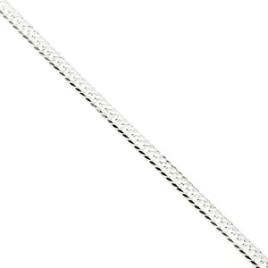 Cadena Barbada Cuadrada Modelo Alex en Plata 925