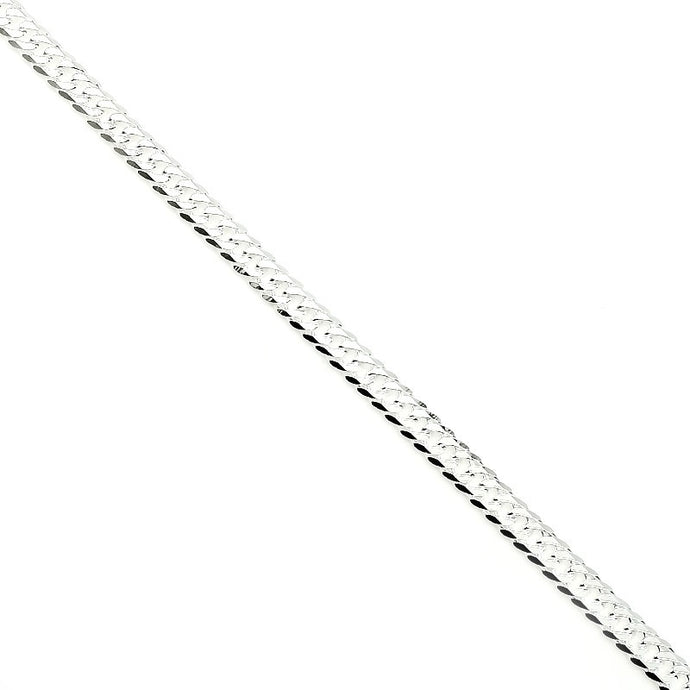Cadena Barbada Cuadrada Modelo Alex en Plata 925