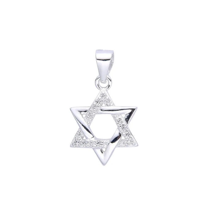 Dije de Estrella de David con Circones En Plata 925