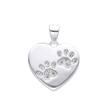 Cargar imagen en el visor de la galería, Cadena con Dije De Corazón con Huellitas en Plata 925
