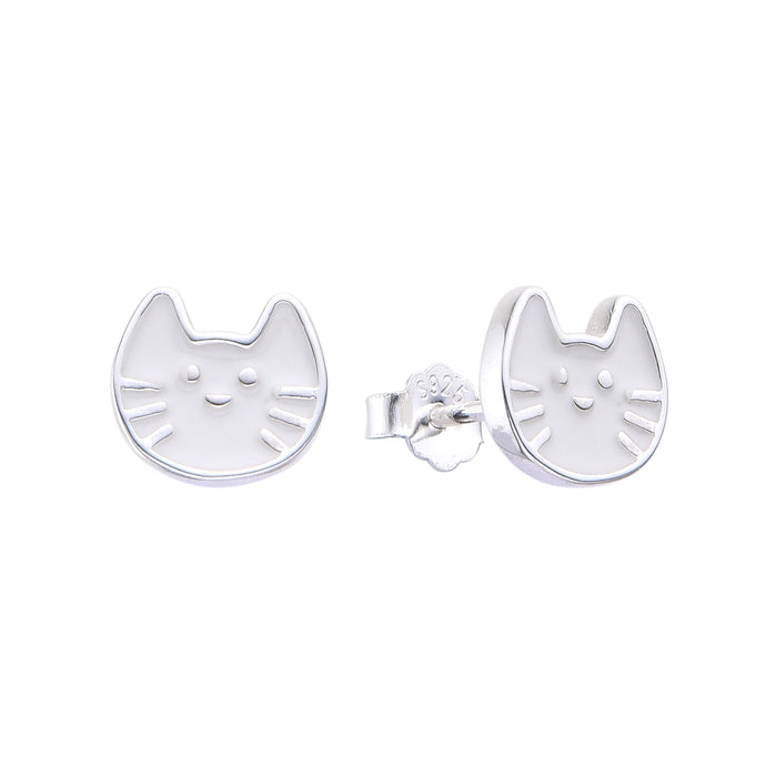 Zarcillos de Gato Esmaltado en Plata 925