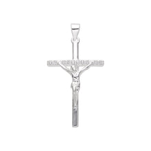 Cargar imagen en el visor de la galería, Cadena con Dije de Cristo con Circones en Plata 925
