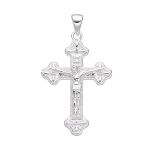 Cadena con Dije de Cristo Grande en Plata 925