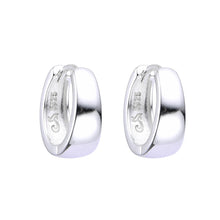 Cargar imagen en el visor de la galería, Argollas Huggies Lisas 14mm en Plata 925
