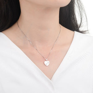 Cadena con Dije De Corazón con Huellitas en Plata 925