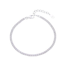 Cargar imagen en el visor de la galería, Pulsera Tennis 2.3mm Circones Blancos en Plata 925
