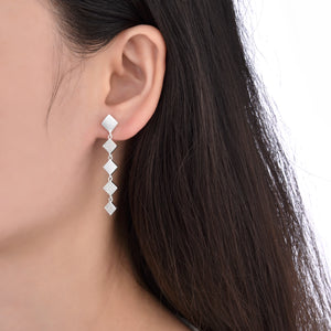 Zarcillos Largos de Rombo en Plata 925