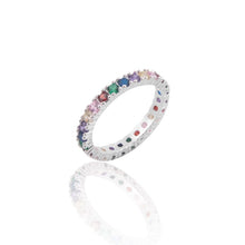 Cargar imagen en el visor de la galería, Anillo Sin Fin de Colores en Plata 925
