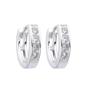 Argollas Huggies Modelo Mia 12mm en Plata 925