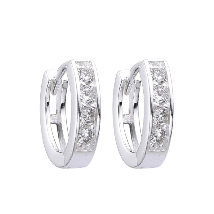 Argollas Huggies Modelo Mia 12mm en Plata 925
