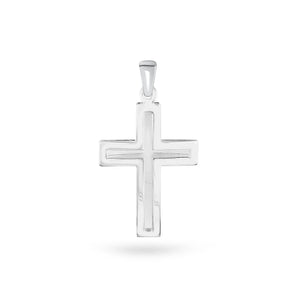 Cadena con Dije de Cruz Lisa Hueca en Plata 925