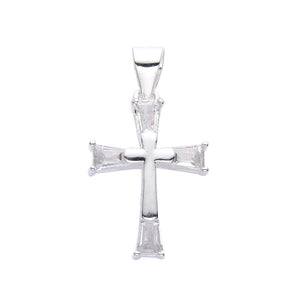 Dije de Cruz con Baguette en Plata 925