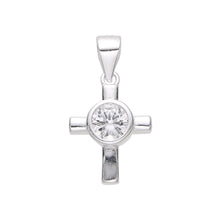 Cargar imagen en el visor de la galería, Cadena con Dije de Cruz y Punto Luz en Plata 925

