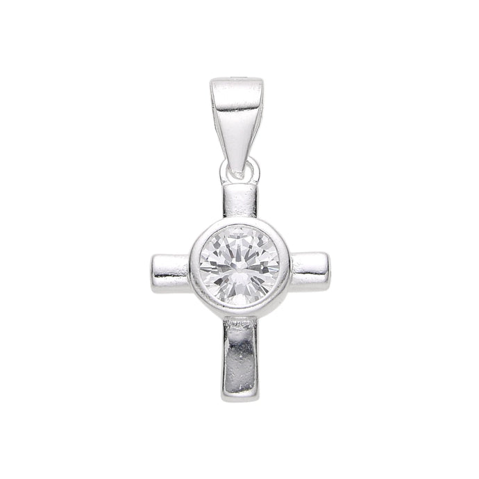 Dije de Cruz y Punto Luz en Plata 925