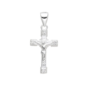 Dije de Cruz con Cristo en Plata 925