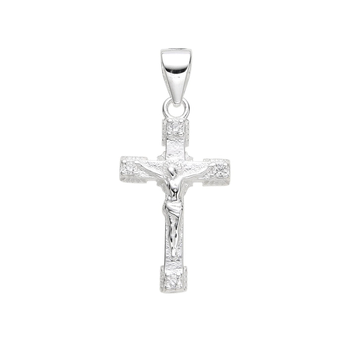 Dije de Cruz con Cristo en Plata 925