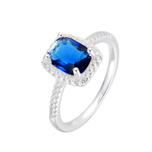 Cargar imagen en el visor de la galería, Anillo Circón Azul con Circones en Plata 925
